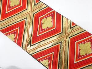 アンティーク　花菱織り出し袋帯（着用可）